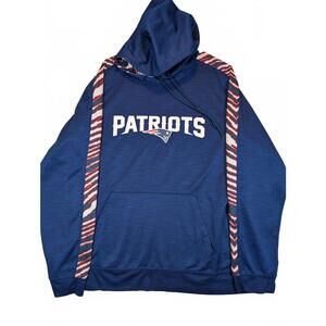NFL Team Apparel New England Patriots Pullover Hoodie Mens Large Blue